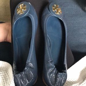 Tory Burch reva flat size 9 patent leather navy